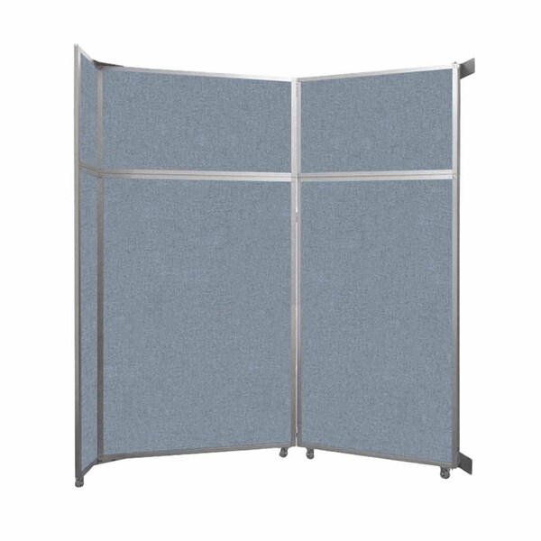 Operable Wall Folding Room Divider 7'11" x 8'5-1/4" Powder Blue Fabric